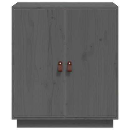 Credenza Grigia 65,5x40x75 cm in Legno Massello di Pino - homemem39