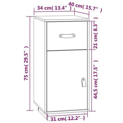 Credenza 34x40x75 cm in Legno Massello di Pino - homemem39