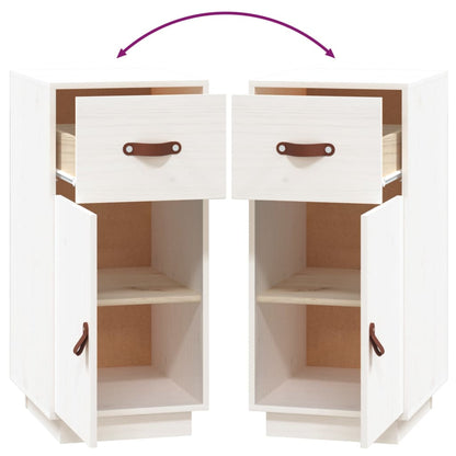 Credenza Bianca 34x40x75 cm in Legno Massello di Pino