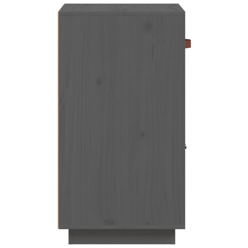 Credenza Grigia 34x40x75 cm in Legno Massello di Pino