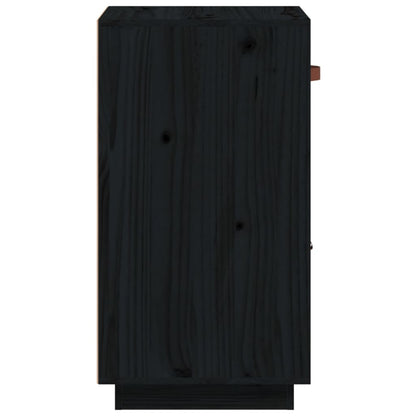 Credenza Nera 34x40x75 cm in Legno Massello di Pino