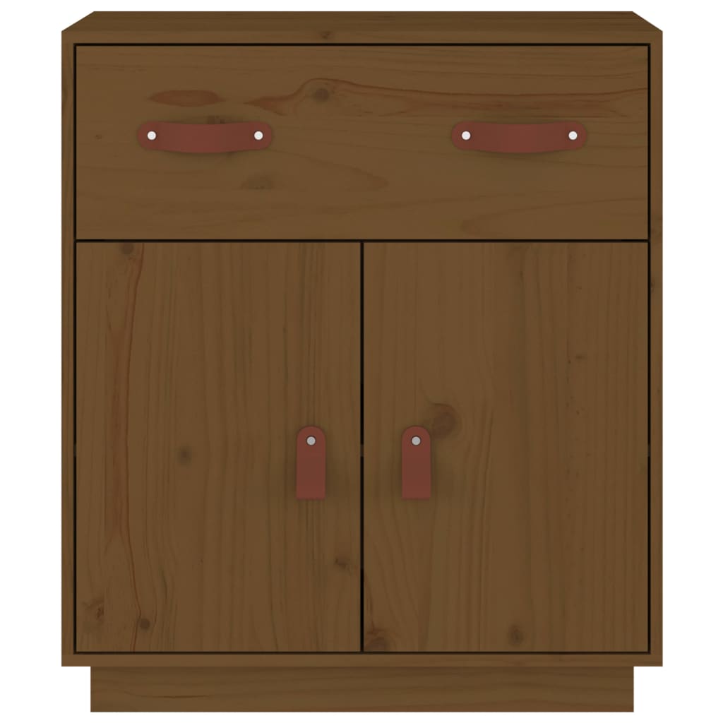 Credenza Ambrata 65,5x40x75 cm in Legno Massello di Pino