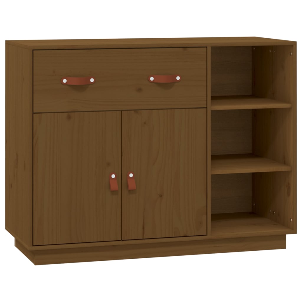 Credenza Marrone Ambra 98,5x40x75 cm in Legno Massello di Pino - homemem39