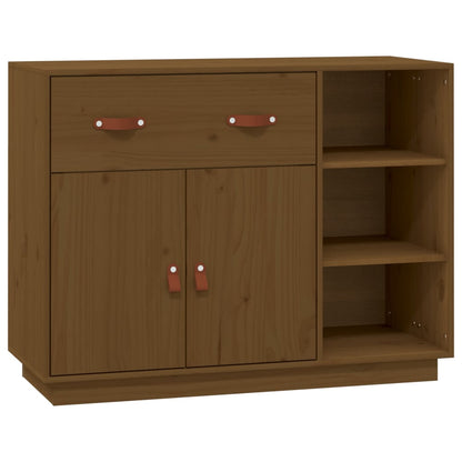Credenza Marrone Ambra 98,5x40x75 cm in Legno Massello di Pino - homemem39