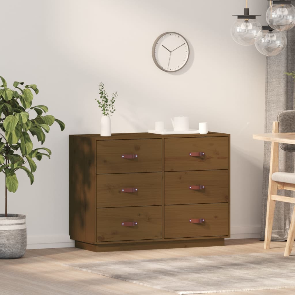 Credenza ambra 100x40x75 cm in Legno Massello di Pino - homemem39