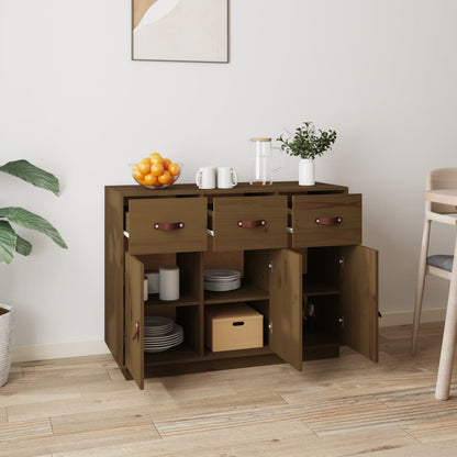 Credenza ambra 100x40x75 cm in Legno Massello di Pino - homemem39
