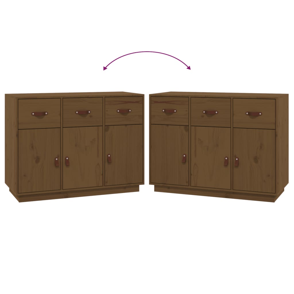 Credenza ambra 100x40x75 cm in Legno Massello di Pino - homemem39