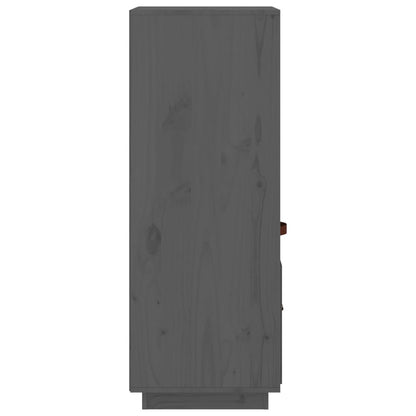 Credenza Grigia 34x40x108,5 cm in Legno Massello di Pino - homemem39