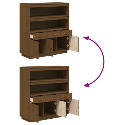 Credenza ambra 100x40x108,5 cm in Legno Massello di Pino - homemem39