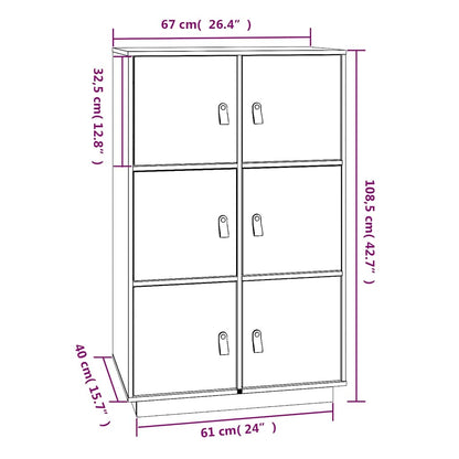 Credenza ambra 67x40x108,5 cm in Legno Massello di Pino - homemem39