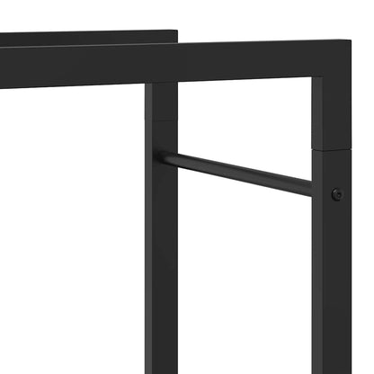 Portalegna Nero Opaco 50x28x94 cm Acciaio