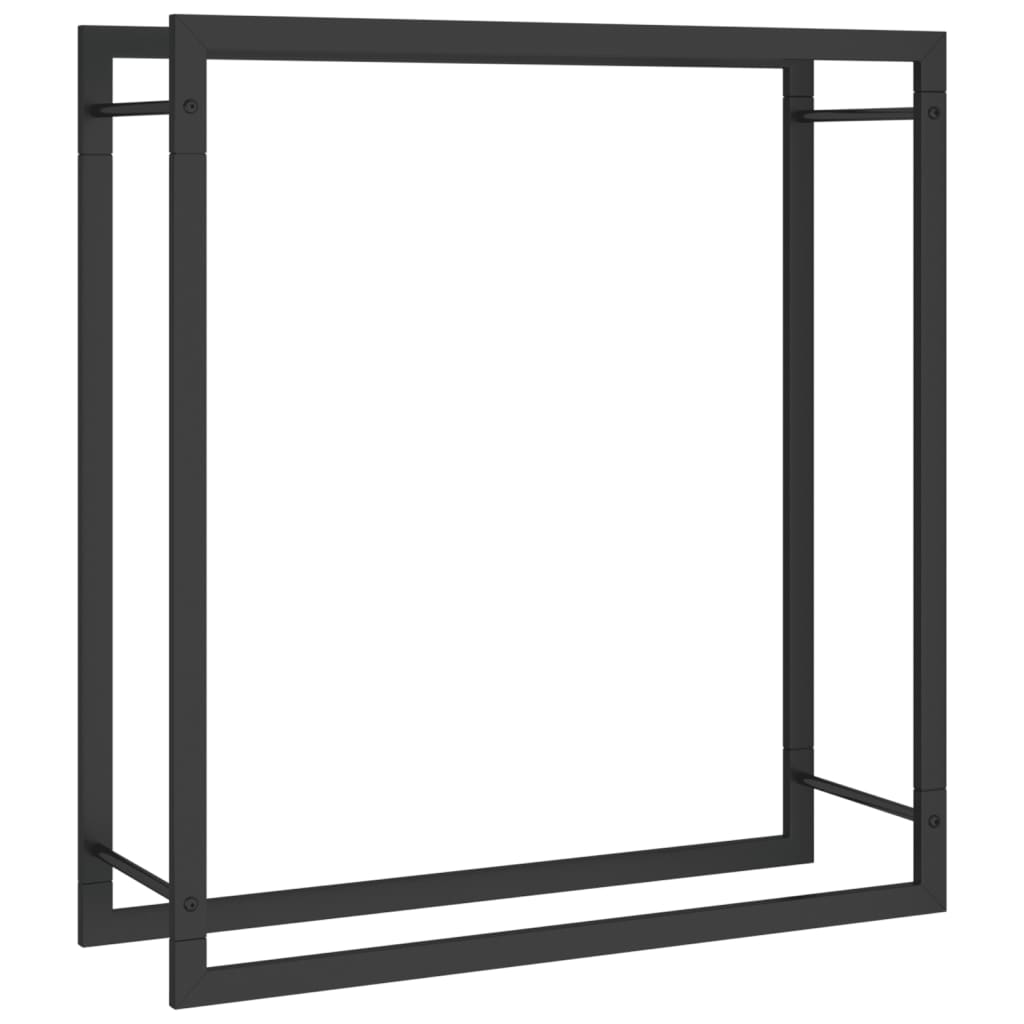 Portalegna Nero Opaco 80x28x86 cm in Acciaio - homemem39