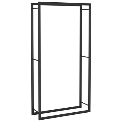 Portalegna Nero Opaco 80x28x154 cm in Acciaio - homemem39