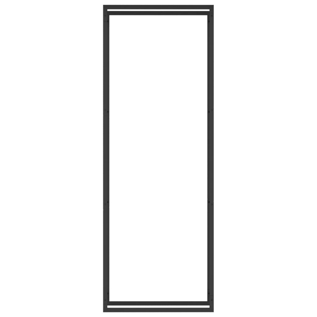 Portalegna Nero Opaco 80x28x222 cm Acciaio