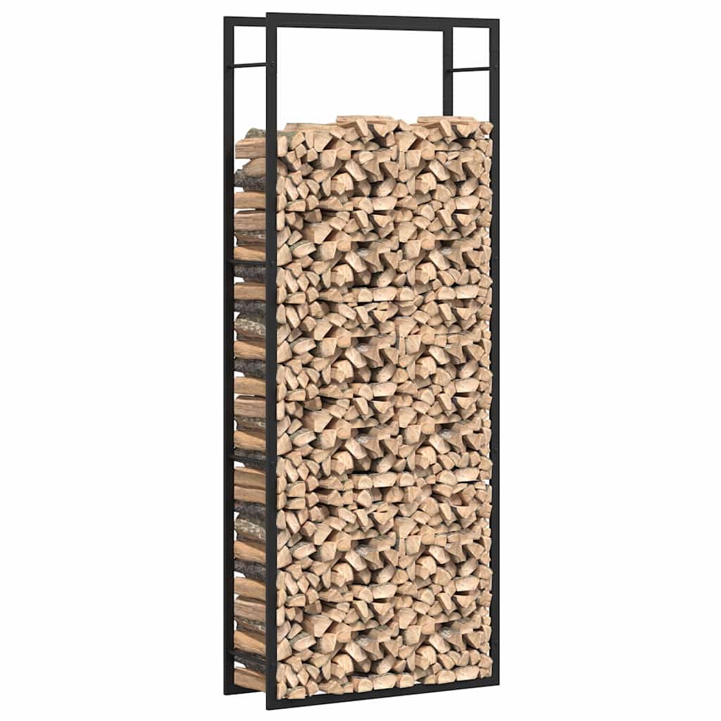 Portalegna Nero Opaco 80x28x222 cm Acciaio