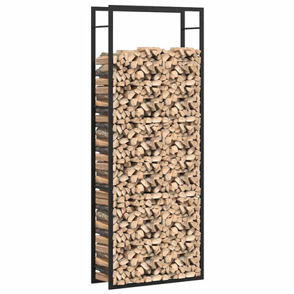 Portalegna Nero Opaco 80x28x222 cm Acciaio
