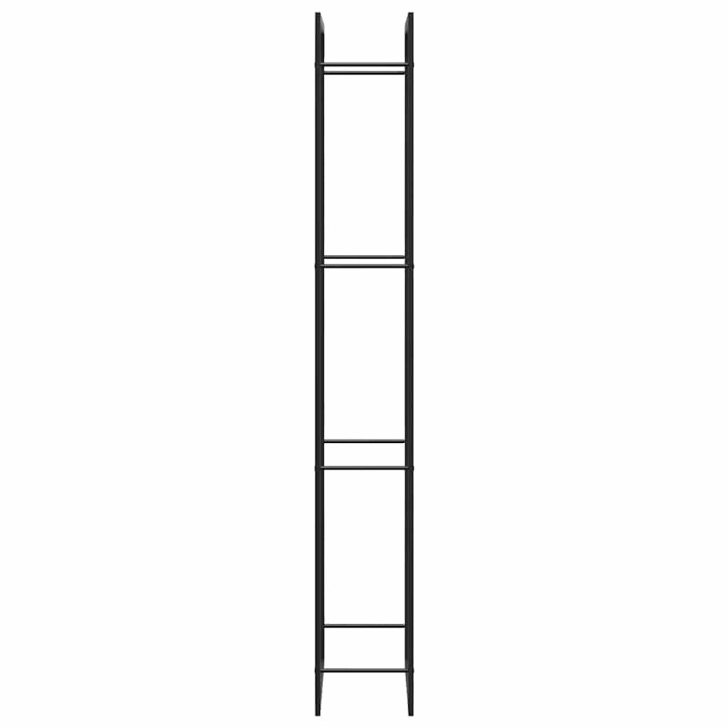 Portalegna Nero Opaco 80x28x222 cm Acciaio