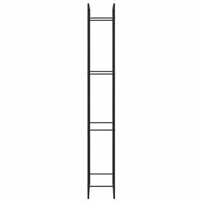 Portalegna Nero Opaco 80x28x222 cm Acciaio