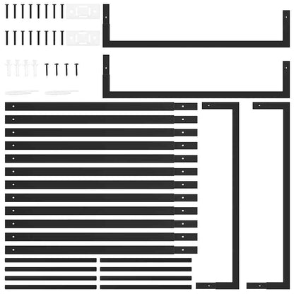 Portalegna Nero Opaco 80x28x222 cm Acciaio