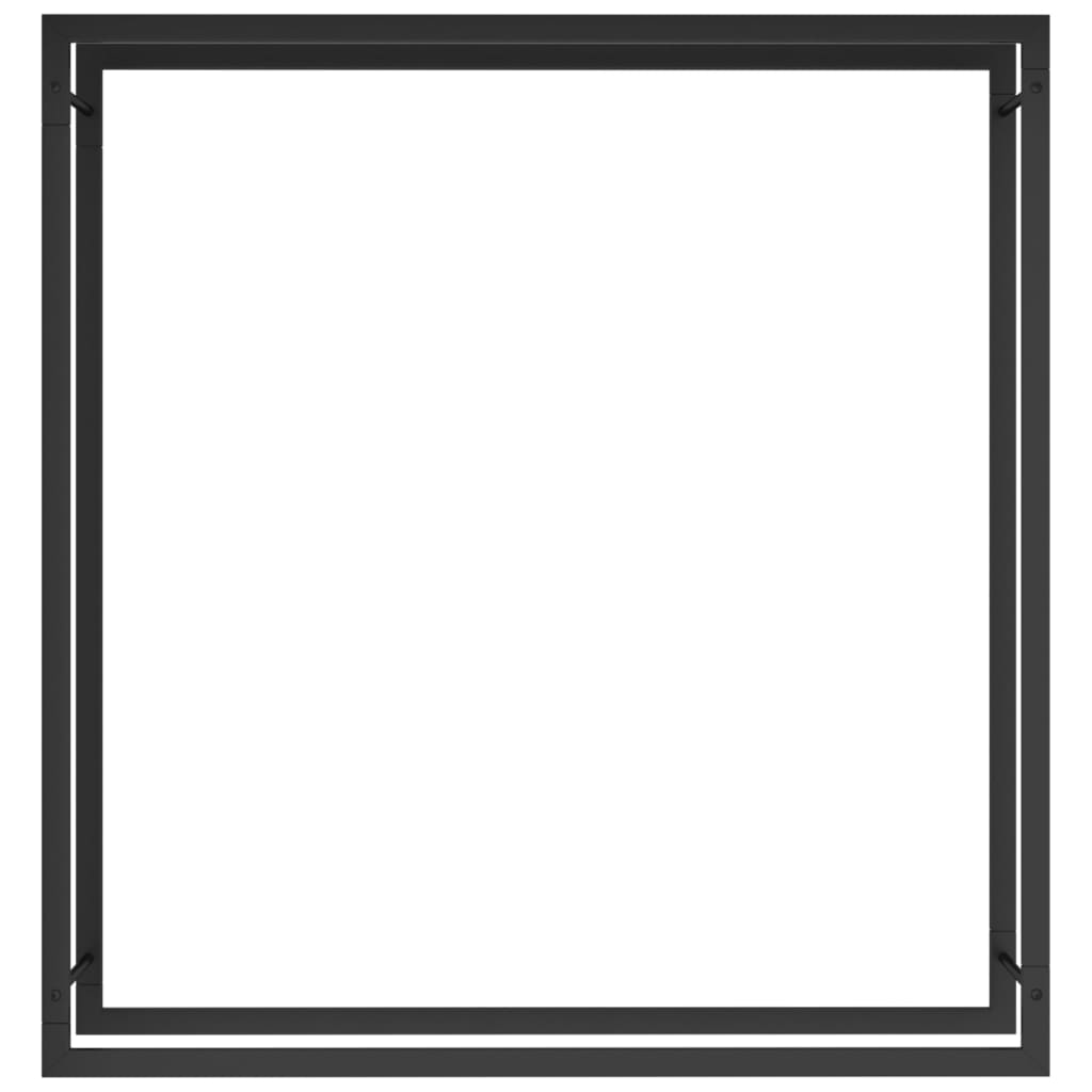 Portalegna Nero Opaco 110x28x116 cm in Acciaio