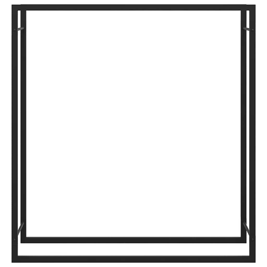 Portalegna Nero Opaco 110x28x116 cm in Acciaio