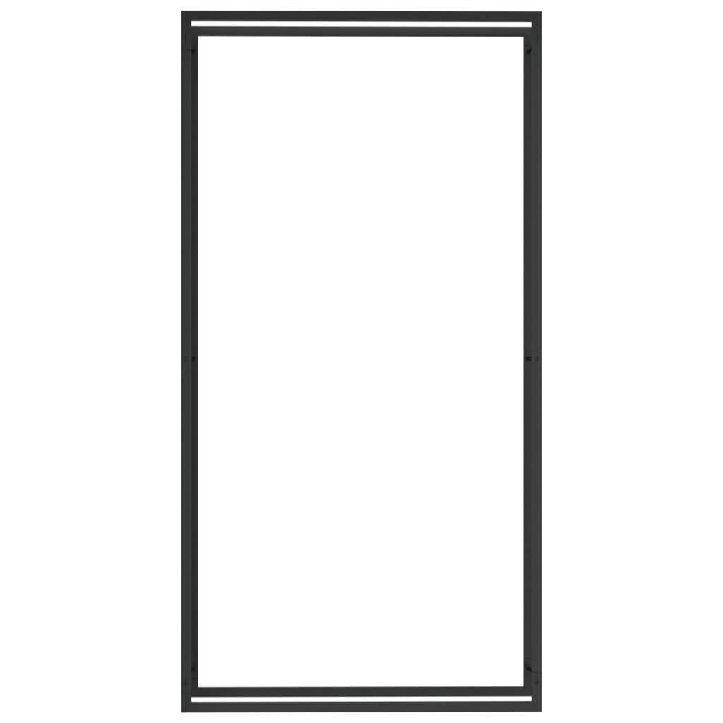 Portalegna Nero Opaco 110x28x214 cm in Acciaio