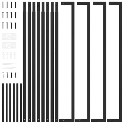 Portalegna Nero Opaco 110x28x214 cm in Acciaio