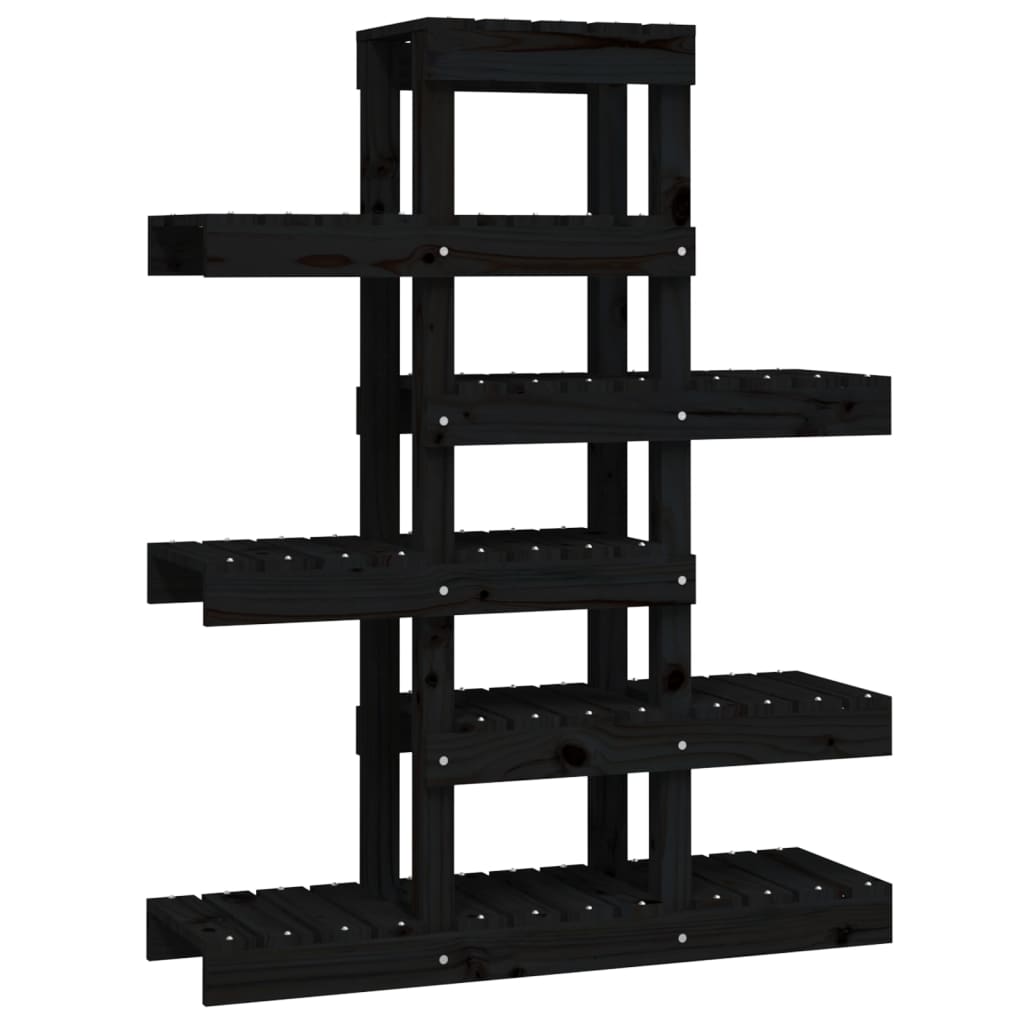 Supporto per Piante Nero 85x25x109,5 cm Legno Massello di Pino - homemem39