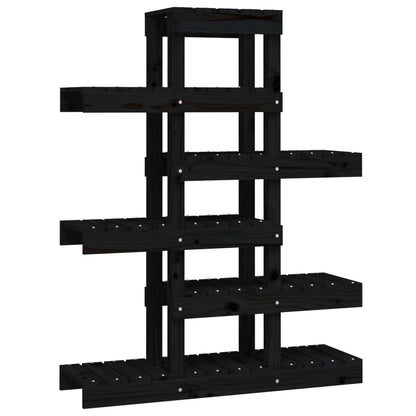 Supporto per Piante Nero 85x25x109,5 cm Legno Massello di Pino - homemem39