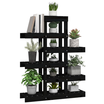 Supporto per Piante Nero 85x25x109,5 cm Legno Massello di Pino | homemem39