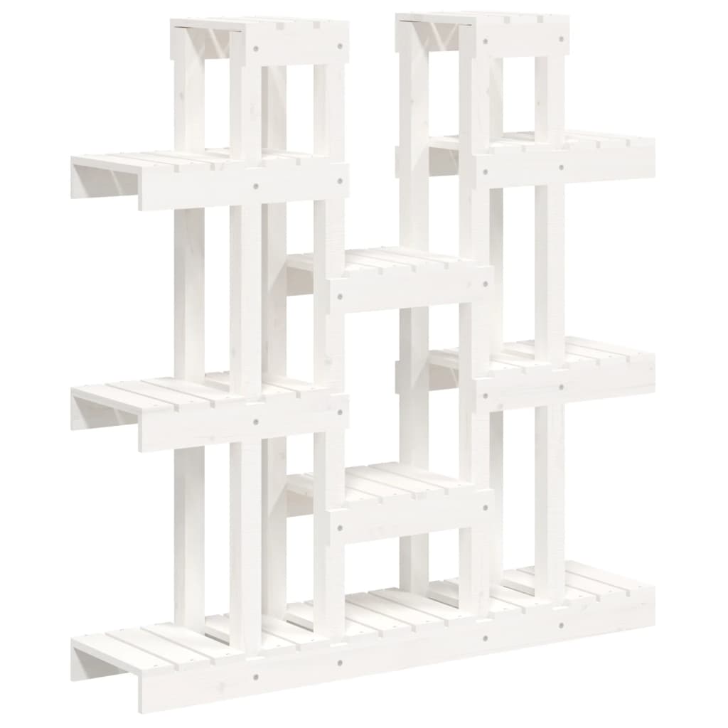 Supporto Piante Bianco 104,5x25x109,5 cm Legno Massello di Pino | homemem39
