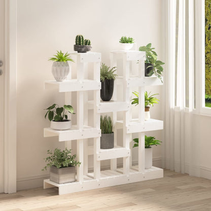 Supporto Piante Bianco 104,5x25x109,5 cm Legno Massello di Pino | homemem39