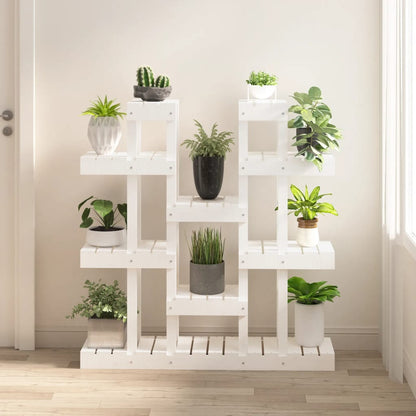 Supporto Piante Bianco 104,5x25x109,5 cm Legno Massello di Pino | homemem39