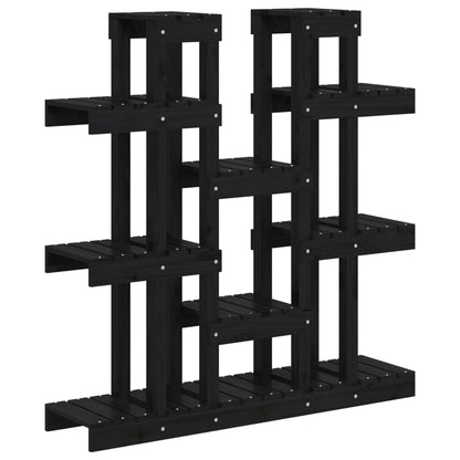 Supporto per Piante Nero 104,5x25x109,5 cm Legno Massello Pino - homemem39