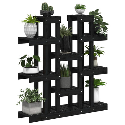 Supporto per Piante Nero 104,5x25x109,5 cm Legno Massello Pino | homemem39