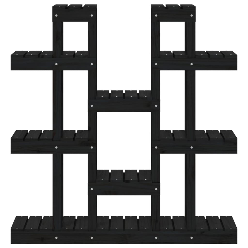 Supporto per Piante Nero 104,5x25x109,5 cm Legno Massello Pino - homemem39