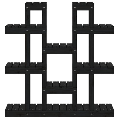 Supporto per Piante Nero 104,5x25x109,5 cm Legno Massello Pino - homemem39