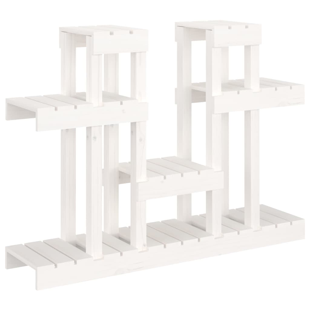 Supporto per Piante Bianco 104,5x25x77,5 cm in Massello di Pino | homemem39