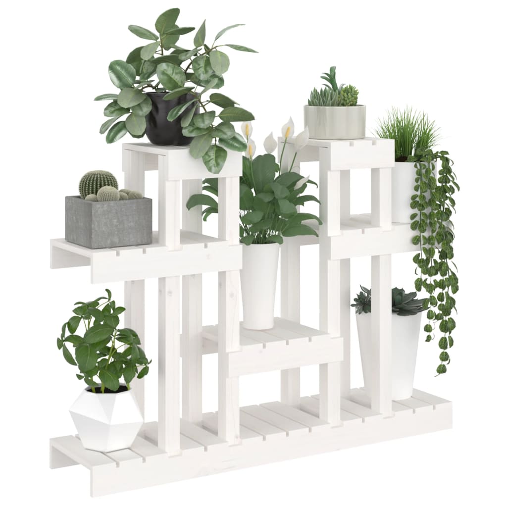 Supporto per Piante Bianco 104,5x25x77,5 cm in Massello di Pino | homemem39