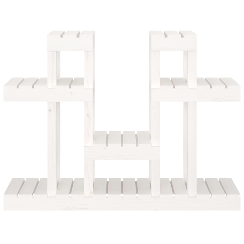 Supporto per Piante Bianco 104,5x25x77,5 cm in Massello di Pino