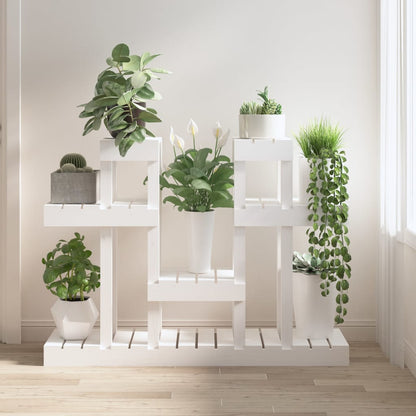 Supporto per Piante Bianco 104,5x25x77,5 cm in Massello di Pino | homemem39