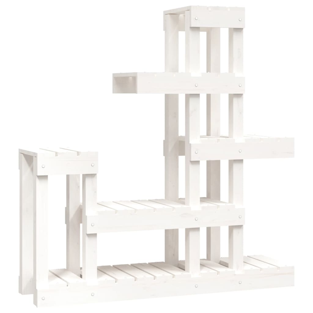 Supporto per Piante Bianco 92x25x97cm Legno Massello di Pino | homemem39