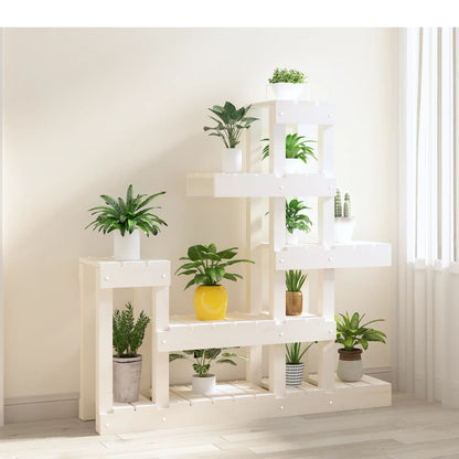 Supporto per Piante Bianco 92x25x97cm Legno Massello di Pino | homemem39