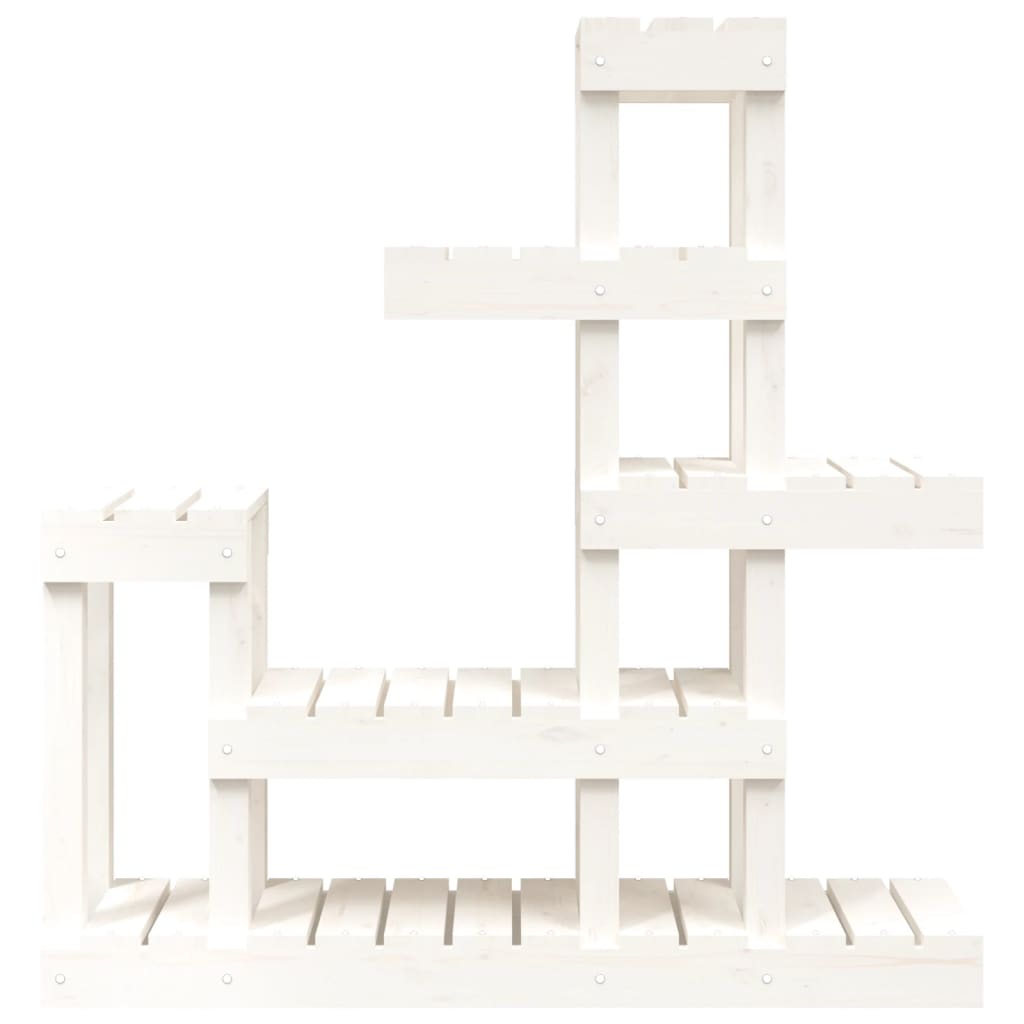 Supporto per Piante Bianco 92x25x97cm Legno Massello di Pino - homemem39