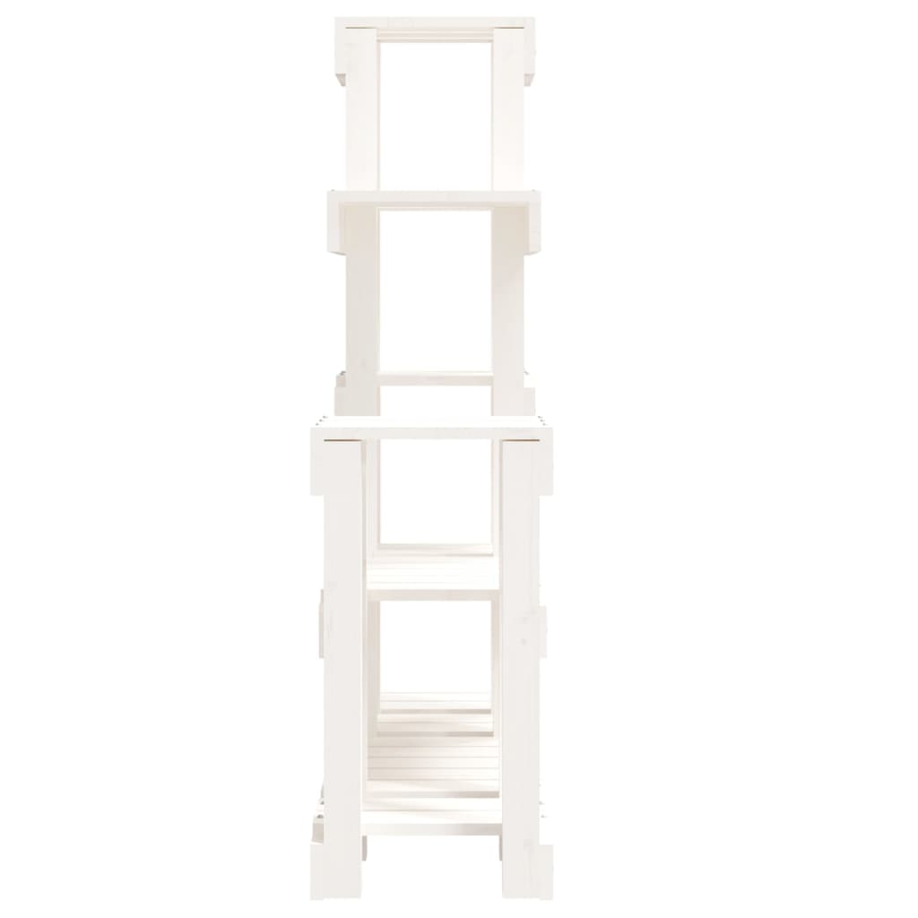 Supporto per Piante Bianco 92x25x97cm Legno Massello di Pino - homemem39