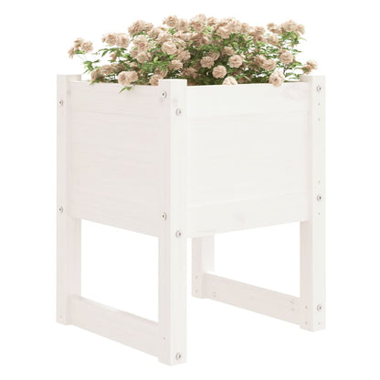 Fioriere 2 pz Bianche 40x40x52,5 cm in Legno Massello di Pino | homemem39