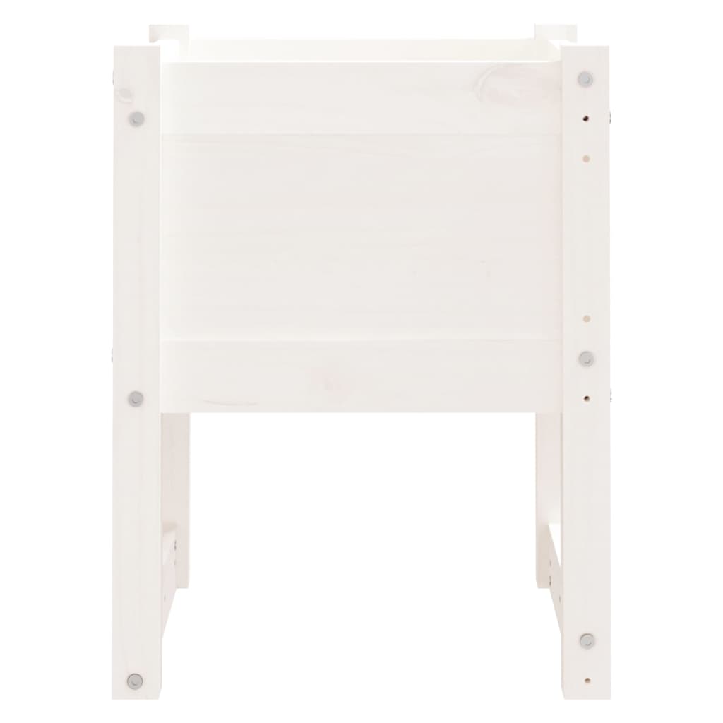 Fioriere 2 pz Bianche 40x40x52,5 cm in Legno Massello di Pino | homemem39