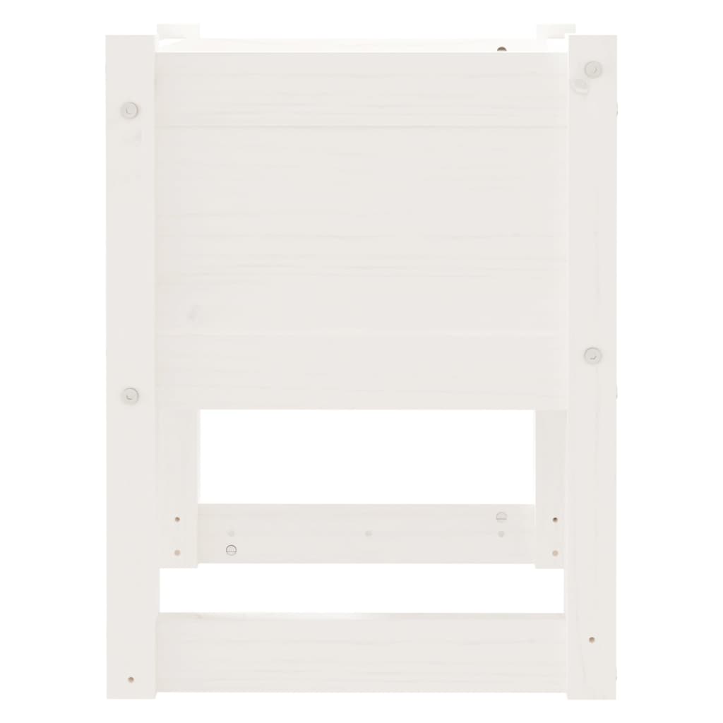 Fioriere 2 pz Bianche 40x40x52,5 cm in Legno Massello di Pino | homemem39