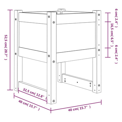 Fioriere 2 pz Bianche 40x40x52,5 cm in Legno Massello di Pino | homemem39