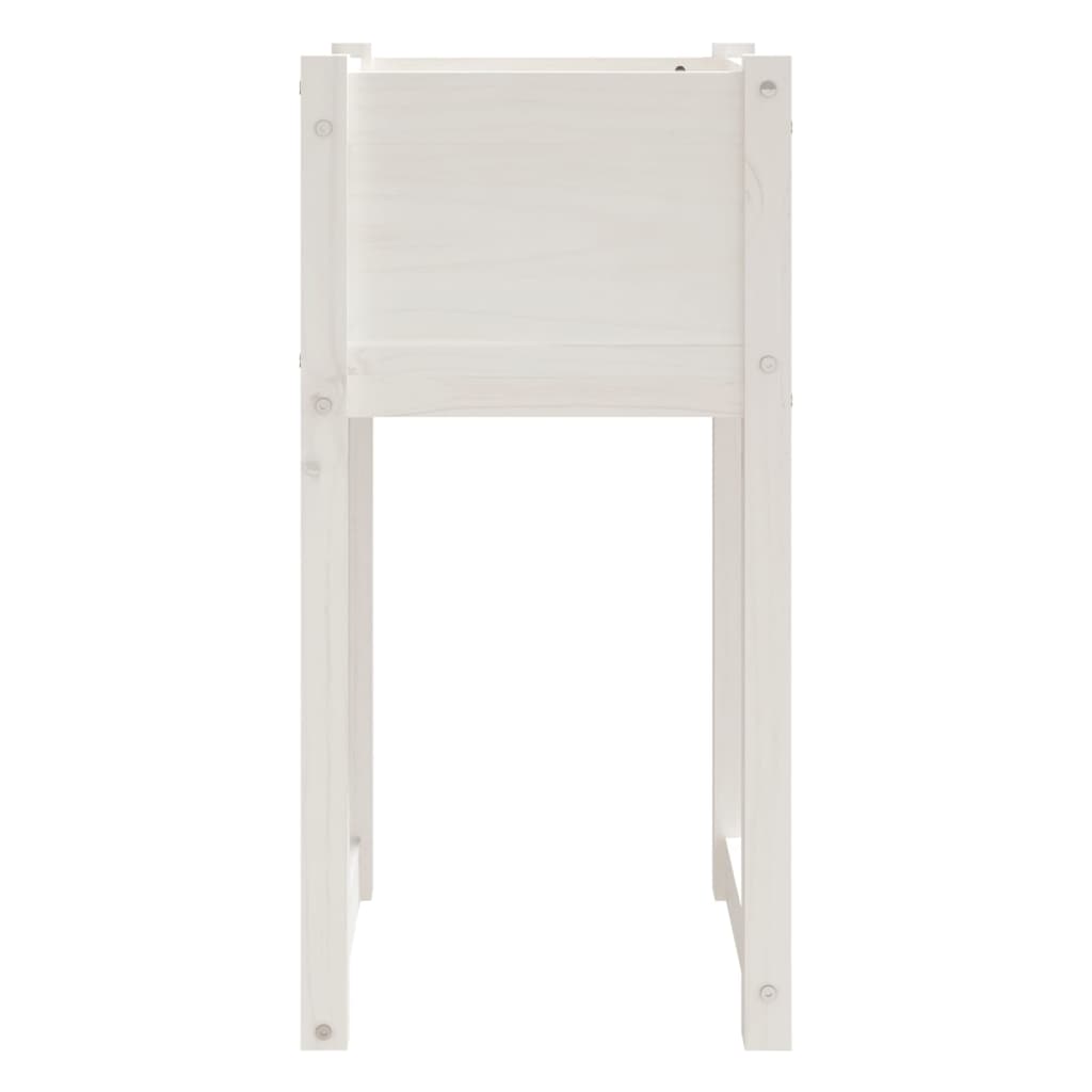 Fioriere 2 pz Bianche 40x40x81 cm in Legno Massello di Pino - homemem39